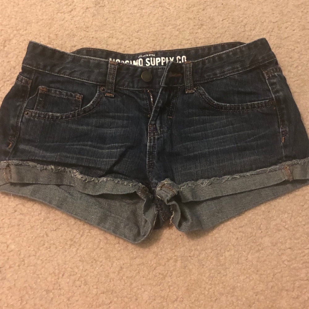 Dark wash jean shorts